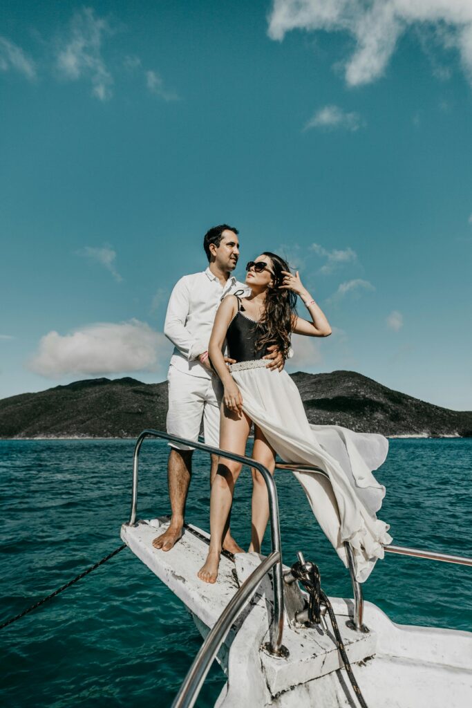 couple on yacht